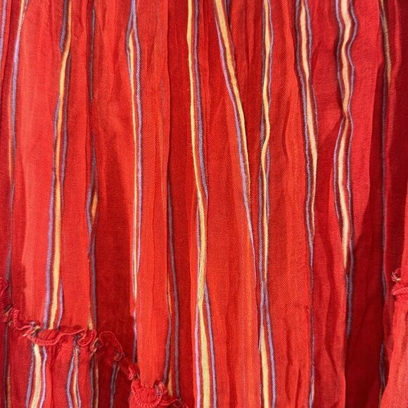 Free People Ember printed Fire Red A-Line MIDI Skirt in Medium NWOT - Picture 7 of 7